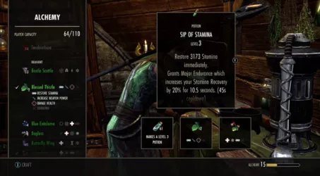 Eso sip of stamina
