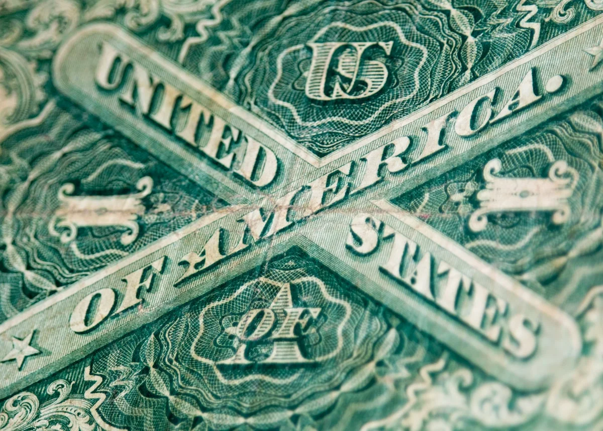 low-code platform for credit unions USA - Close up of shot of the back of Series 1917 $1 bill