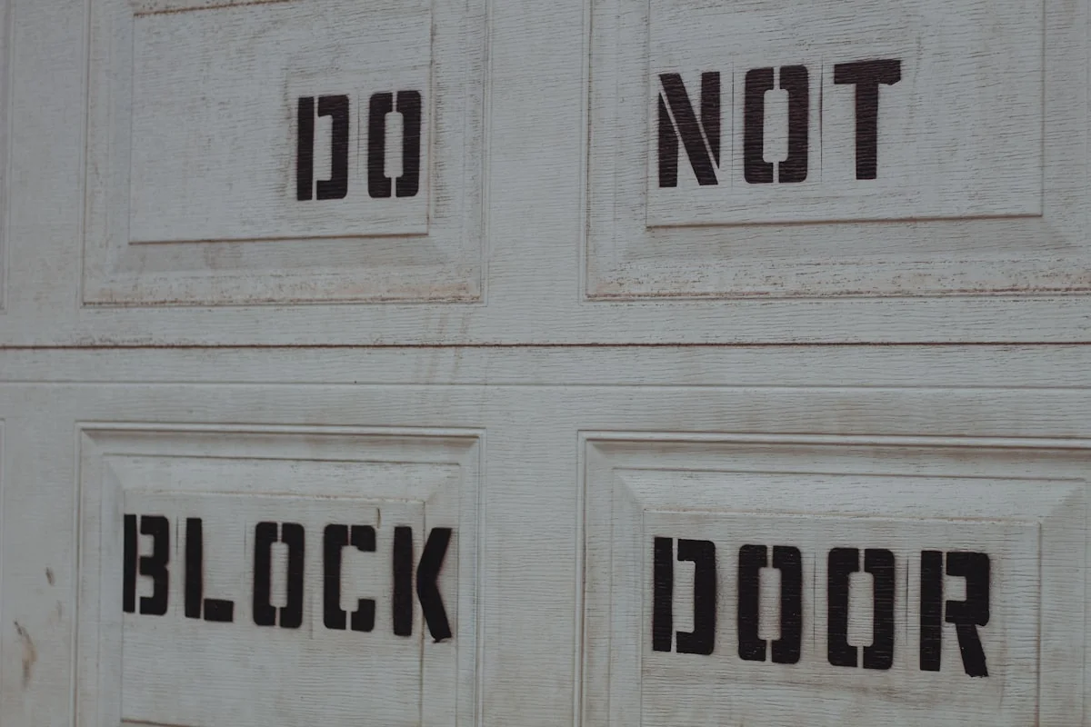 how to block someone on tiktok - Do not block door sign.